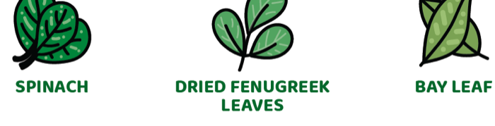 Hero ingredients: Spinach · Dried Fenugreek Leaves · Bay Leaf