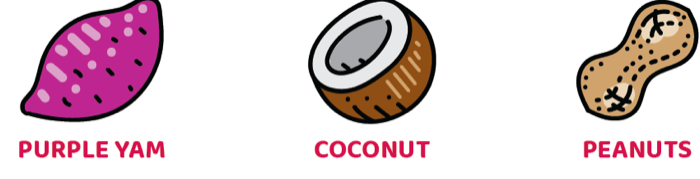 Hero ingredients: Purple Yam · Coconut · Peanuts