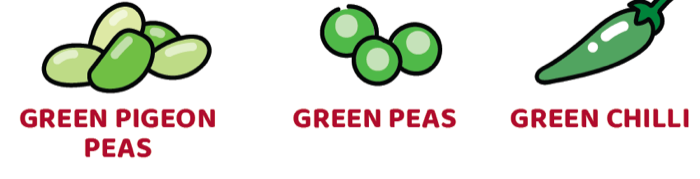 Hero ingredients: Green Pigeon Peas · Green Peas · Green Chilli