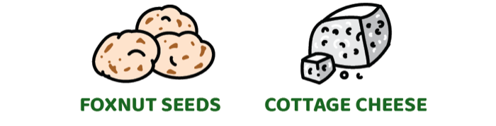 Hero ingredients: Foxnut Seeds · Cottage Cheese